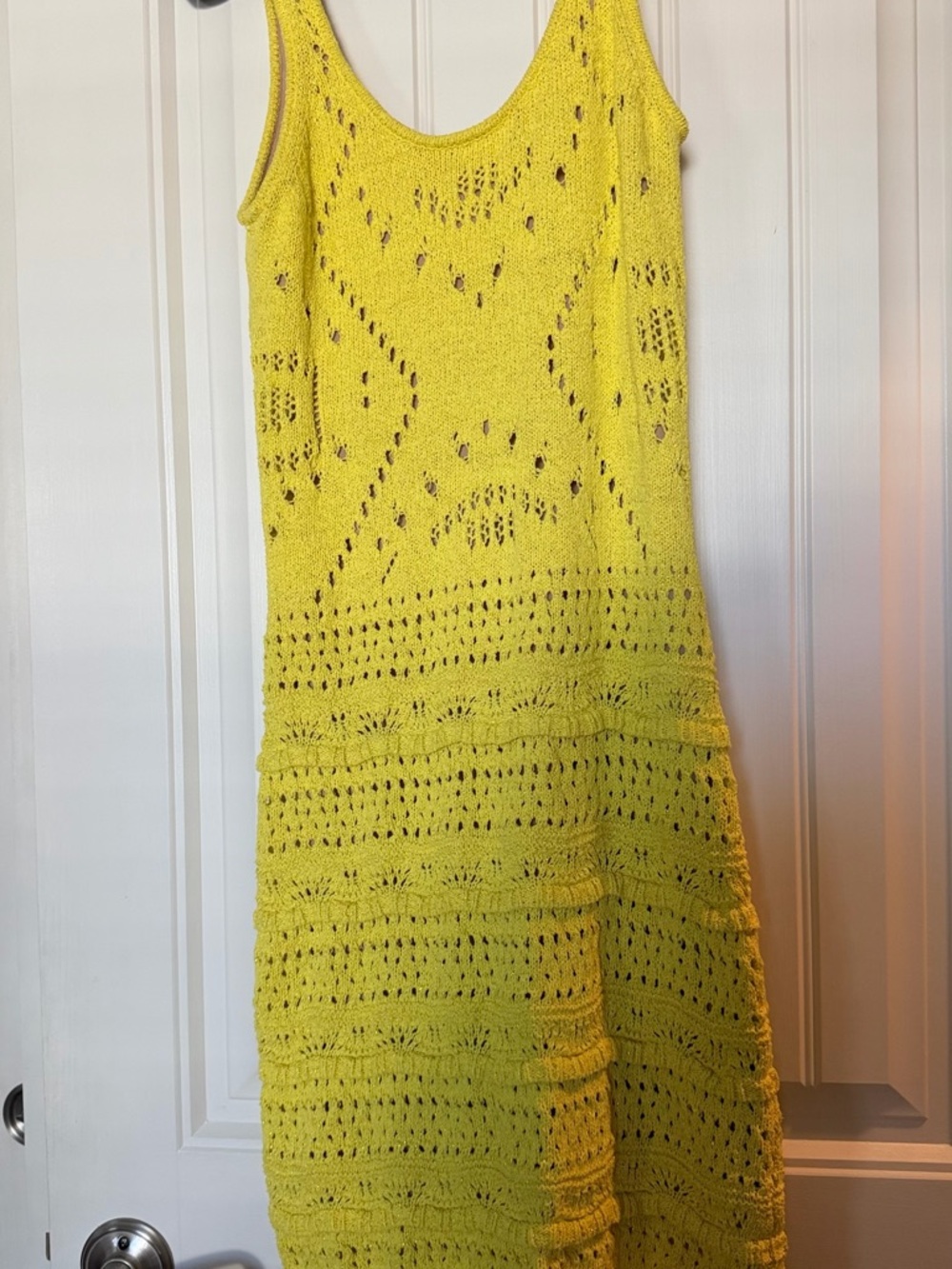 Rachel Zoe Lemon Yellow Crochet Maxi Dress